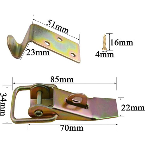Quick Release Heavy-duty Structure Toggle Latch, Galvanized Surface Ensuring Rust-proof Performance, 90 Degree Right-angle Design Offers Secure Fit An 1