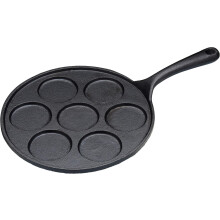 Energiezuinige gietijzeren pannenkoekenpan met 7 vormen, antiaanbaklaag voor een gezond ontbijt, ontworpen om de kooksnelheid en consistentie te