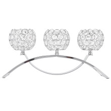 Luxury Crystal Candle Holders For Elegant Table Decor, Sturdy Metal Arch Base Supports Decorative Crystal Bead Bowls, Perfect For Weddings, Birthdays,