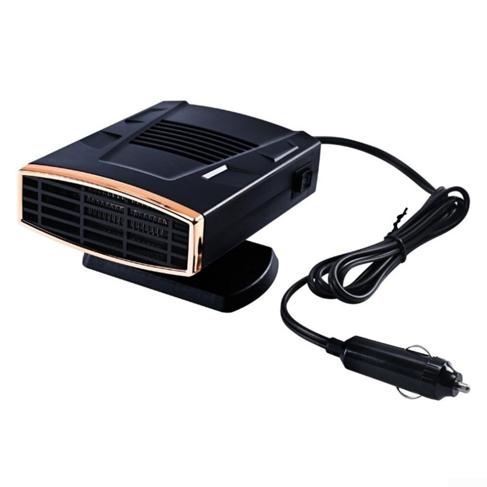 Car Defroster 12V 150W Windscreen Demister Fan Antifog Portable Heater For Cars Vans Campervan Trucks Black/Gold 9323874322353
