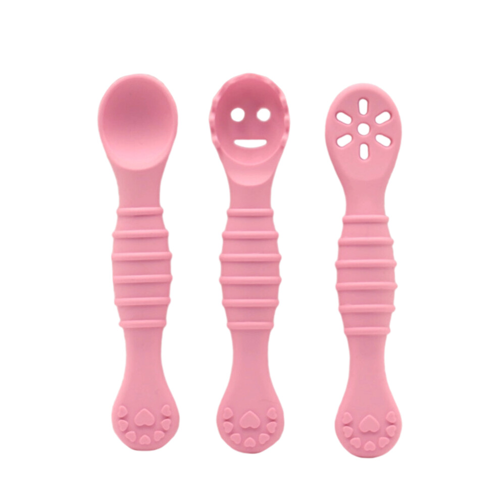 Baby Lernlöffel, 3 Stück Silikon Lernlöffel, Starter Breilöffel, Fütterlöffel, Bpa Frei Babylöffel, Weich Flexibel Kinder Besteck, Für