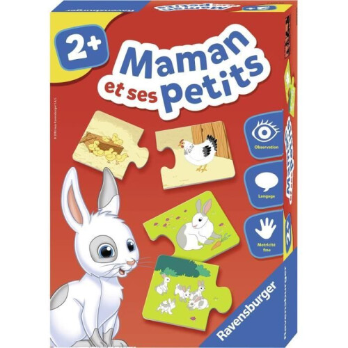 Ravensburger Jeu éducatif Maman et ses petits, Découverte des animaux, Dès 2 ans, Ravensburger