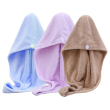 Super Absorbent Microfiber Hair Towel Wrap, Rapid Dry Turban, Button Design for Easy Use, Portable for Gym, Travel, and Home, 3PCS