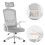 (Grey)Ergonomic Office Chair with Headrest 9
