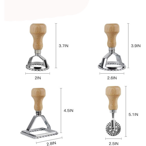 Εμπειρία DIY για ραβιόλια: Σετ πρέσας για ραβιόλια και ξύλινη λαβή, εύχρηστο με 1