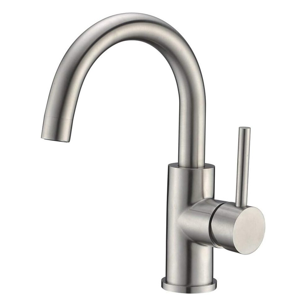 High Arc Stainless Steel Faucet With Brushed Nickel Finish, Pull Down Sprayer And Lead-Free Construction, Perfect For Quick And Easy Installation 9060116701162