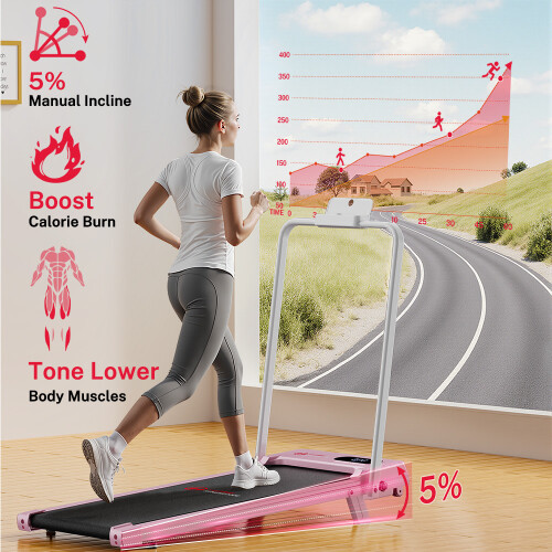 Opvouwbare loopband met leuning 1–6 km/u 2