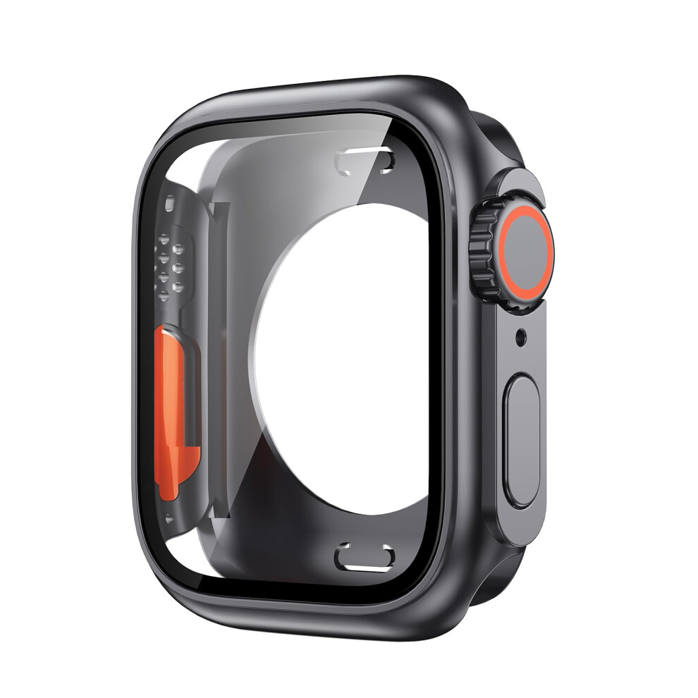 Watch Case 45Mm 44Mm 49Mm Compatible Hard Pc Tempered Glass Screen Protector For Iwatch Series 4 5 6 Se Original Black 9339159586792