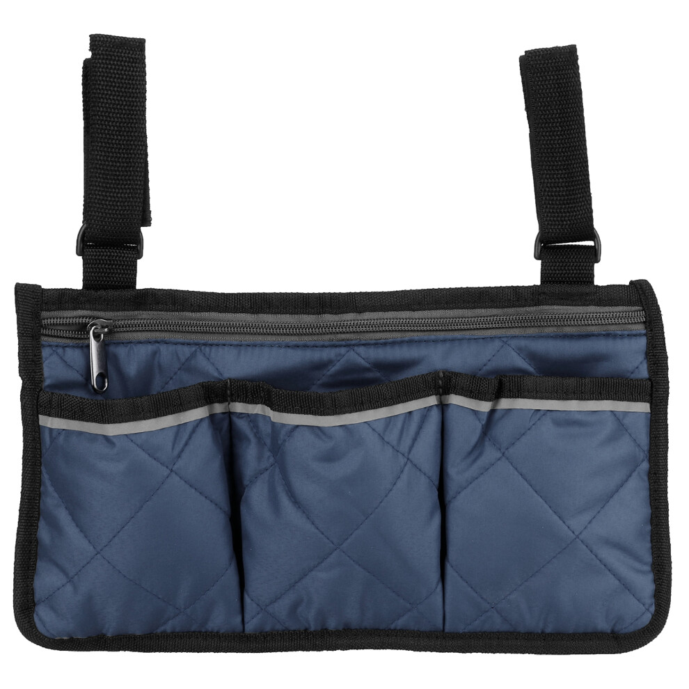 Wheelchair Side Storage Bag with Cup Holder, Side Storage Bag Mobility Accessory for Electric Wheelchairs and Scooters, Durable Oxford Cloth with Mult