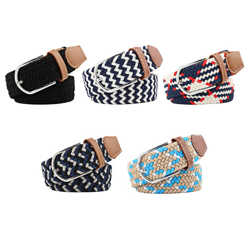 (Black) Elasticated Stretch Elastic Braided Elasticated Belt And Belts For 2