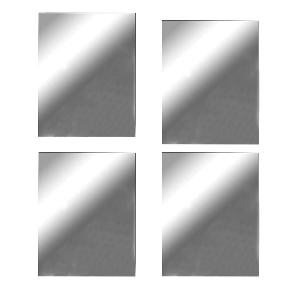 4pcs/set Non Glass Mirror Stickers Flexible Sheets For Reflective Wall-image-OPC-PNGQGKR-NEW