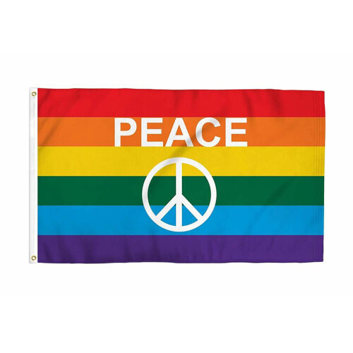 Bunte Friedensflagge, Polyester-Banner,