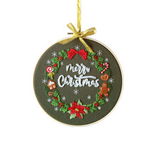 DIY Borduurpakket Kerst Kruissteek Beginnerspakket met Borduurring Katoenen stof Voorbedrukte patronen Kleurrijk garen Instructies voor borduren