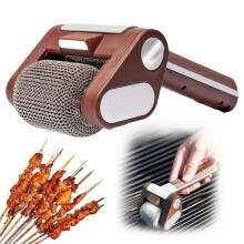 Electric Grill Cleaner Bristle Cordless Rechargeable LED Brush With Detachable 350RPM Stainless Roller For Grills