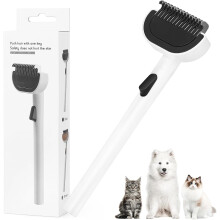 Dematting Comb for Cats & Dogs-One-Click Hair Release Dog Grooming Brush, Deshedding Brush for Dogs and Long Hair Pets,