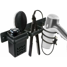 Organizzatore per strumenti per capelli in alluminio, semplice da usare e resistente al calore, per montaggio a parete, salvaspazio e organizer per