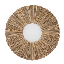 Hanging Weaving Mirror With Seagrass Frame Fine Woven Texture Beautiful Appearance Adds Delicate Touch To Any Interior Space No Assembly Needed Easy