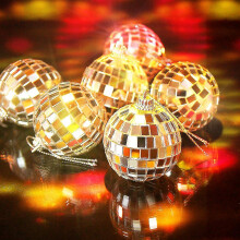 Glass Mirror Ball Ornaments, Set For Stunning Holiday And Disco Party Decoration, Mini Mirrors Reflect Light Effortlessly, Disco Baubles Elevate Your