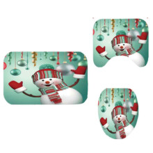 Weihnachtliches Duschvorhang-Set, wasserdichte Badezimmerdekoration mit Badematte und Handtuchhaltern, Duschvorhang mit weihnachtlichem