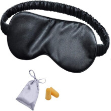 Accesorii de călătorie, Mască de somn din mătase cu curea elastică, Geantă de călătorie de lux pentru un somn complet, Odihnă neîntreruptă