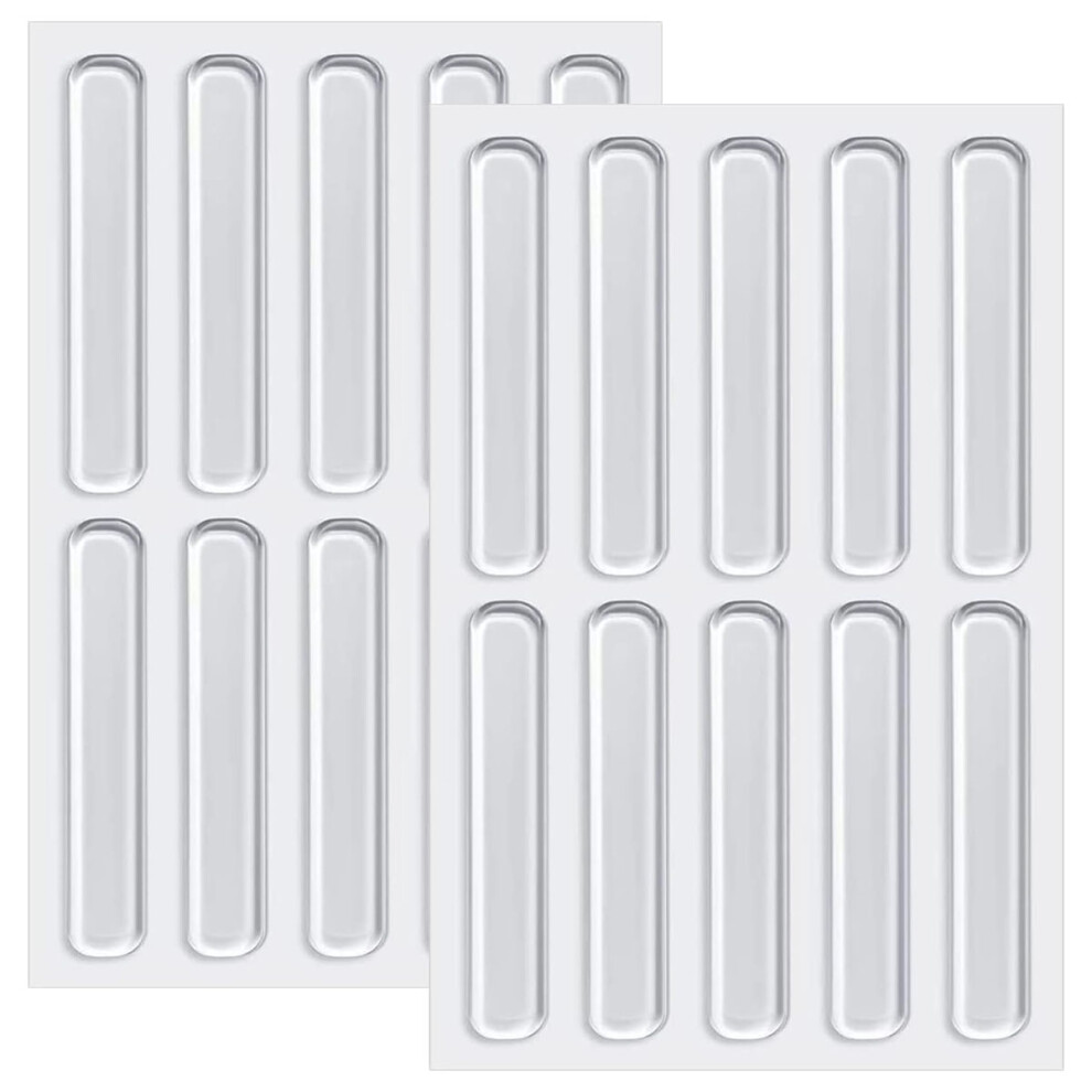 Strong Adhesive Backing Anti Door Slam, Clear Cabinet Door Bumpers, 20 Pcs Silicone Rubbers with Easy Application for Anti-Collision Protection, Versa