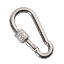Snap Hook M5 Stainless Steel Safety Snap Hook Carabiner Lock Ring Spring Snap Quick Link, Silver, Outdoor Climbing Gear
