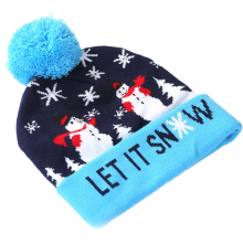 LED-Weihnachtsmütze, festliche Strickmütze mit bunten Lichtern, warme Wintermütze aus weichem Acrylstoff für die Weihnachtszeit,