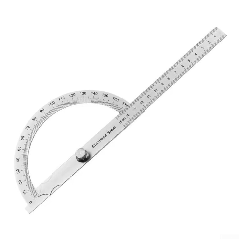 Angle Protractor Stainless Steel 180 Degree Angle Finder Ruler With Lock Screw For Precise Carpentry 9339159590508