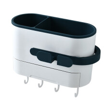Porta asciugacapelli rimovibile e portatile, organizer da parete per bagno, design compatto con montaggio senza forature.