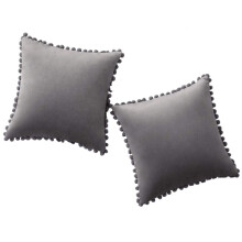 Pernă de canapea împodobită cu pompoane pentru interioare elegante, huse decorative din catifea moale, fermoar invizibil pentru îngrijire