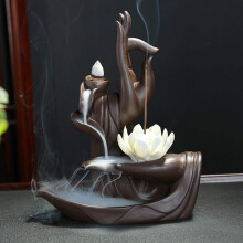 Handgefertigter Keramik-Wasserfall, Luftreiniger für Teestuben und Tempel, exquisite Handwerkskunst im Lotus-Design, Räuchergefäß