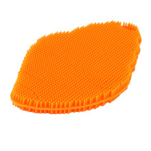 Flexibler Peeling-Körperschwamm aus hitzebeständigem Silikon für die sichere und hygienische Reinigung von Küchenutensilien, mit ergonomischem,