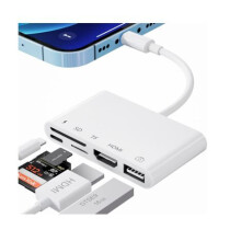 Cuibheoir AV Digiteach Deimhnithe MFi, Lightning go HDMI le haghaidh Taispeántais Lán-HD, Comhoiriúnacht Fhorleathan le Sraith Iphone12go14,
