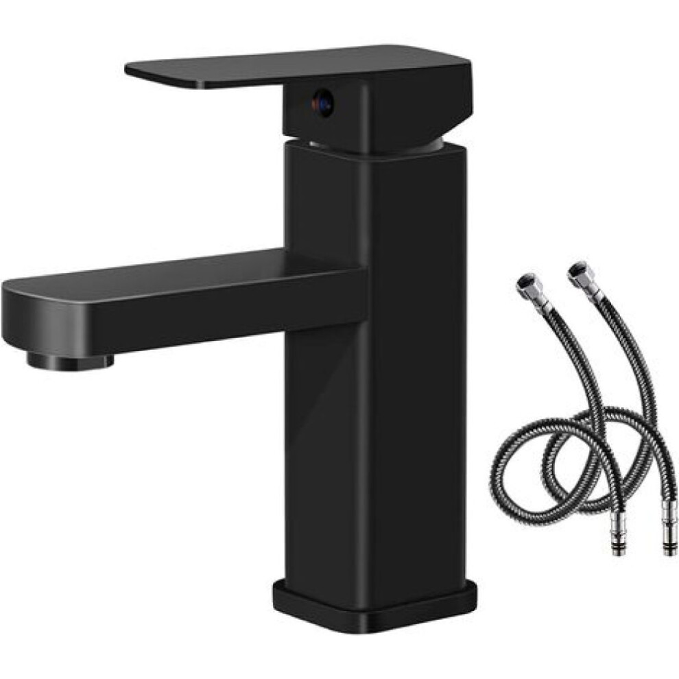 Premium Bathroom Faucet With Square Spout And Waterfall Effect, Ada Compliant Bathroom Sink Faucet With Watersense Certified Efficiency, Matte Black A 9135470937868