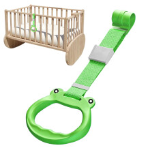 Pull Up Rings for Playpen Crib Pull Up Handles, Ergonomic Guardrail Assist, Toddler Cruising Balance Practice, Green