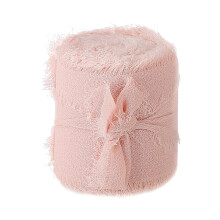 Elegantes Chiffon-Seidenband zum Verpacken von Brautsträußen. Hochwertiges, seidiges Chiffonband mit ausgefransten Kanten, 5 Meter lang, ideal für