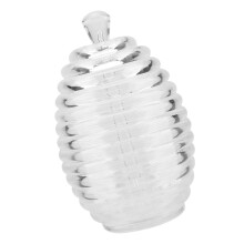Honey Jar Glass Container With Dipper Crystal Jar Honey Dispenser Pot