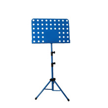 Folding Music Score Stand With White Bracket Blue Adjustable Lift For Laptop Projector Desktop Book Stand