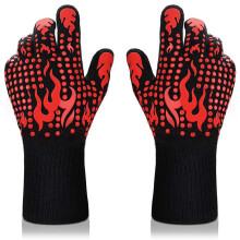 Grill Master's Armor, Heat Resistant Up To 800 Degrees Celsius, Non-Slip Silicone Design For Secure Grip, Flexible Five-Finger Design For Precision Ha