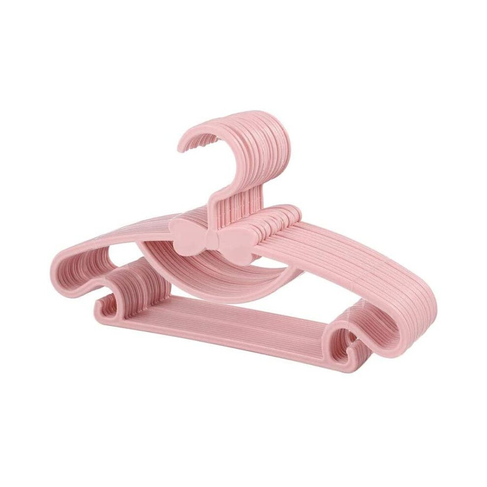 Adjustable Infant Clothes Hanger, Non-Slip Baby Hangers for Nursery Closet, Ultra-Thin Design Saves Space, Children Pink Plastic Rack for Newborn Todd