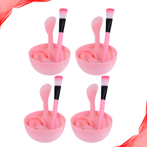 4 Sets DIY Gesichtsmaske Schale Mischstab Löffel Messbecher 1