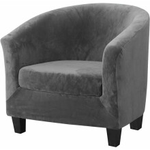 Eleganti copripoltrona in velluto, ampi copripoltrona, protezione per mobili con tessuto lussuoso per l'arredamento del soggiorno (grigio, 2 pezzi)