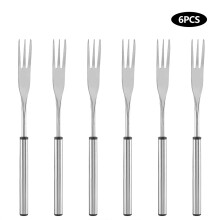 Edelstahl-Fonduegabeln mit hitzebeständigen Griffen, vielseitig einsetzbar zum Dippen von Käse und Schokolade, für Partys, Grillabende im Garten,