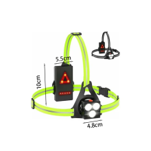 Borstlamp voor hardlopen in het donker, waterdicht ontwerp, outdoor hardlooplamp met verstelbare hoek, USB-oplaadbaar, veiligheidswaarschuwingslicht,
