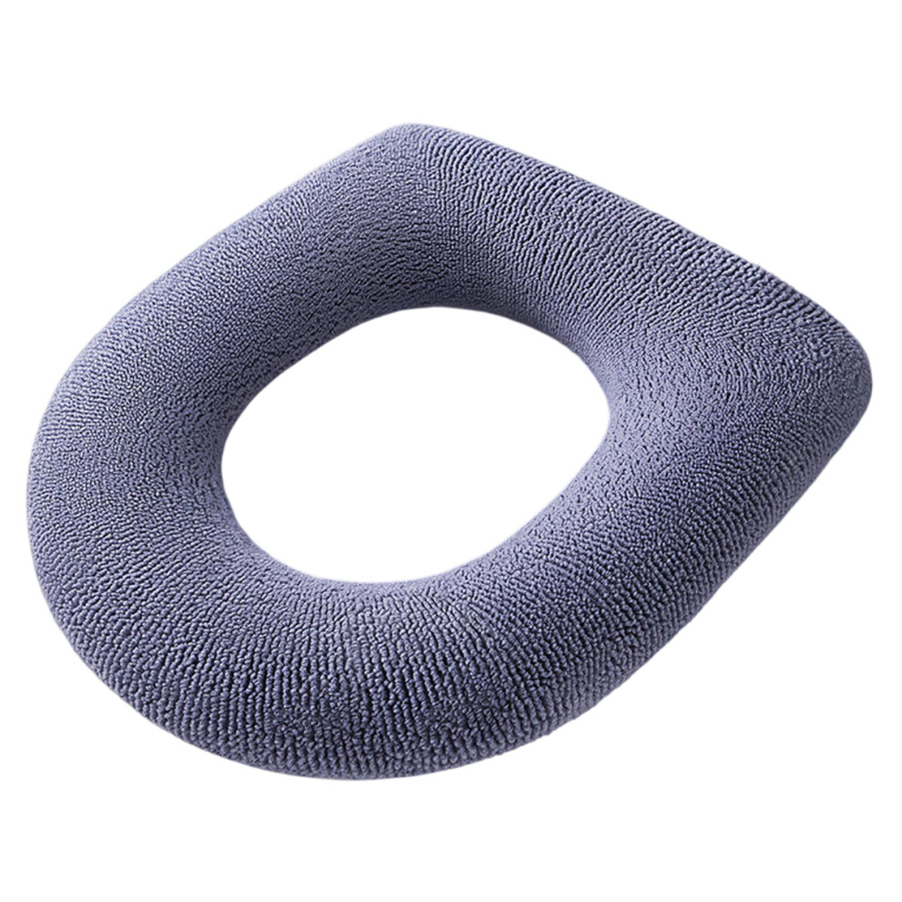 Soft Thicker Warmer Toilet Seat Cover, Snaps Fixed Easy Installation & Cleaning Stretchable Washable Fiber Cloth Toilet Seat Cushion Warmer For Home A 9135470951284