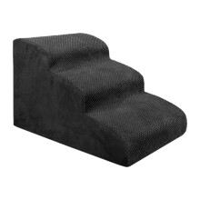 Dog Stairs NonSlip Pet Ladder For Dogs And Cats, Black, Couch And Bed Ramp, Small Animal Stairs