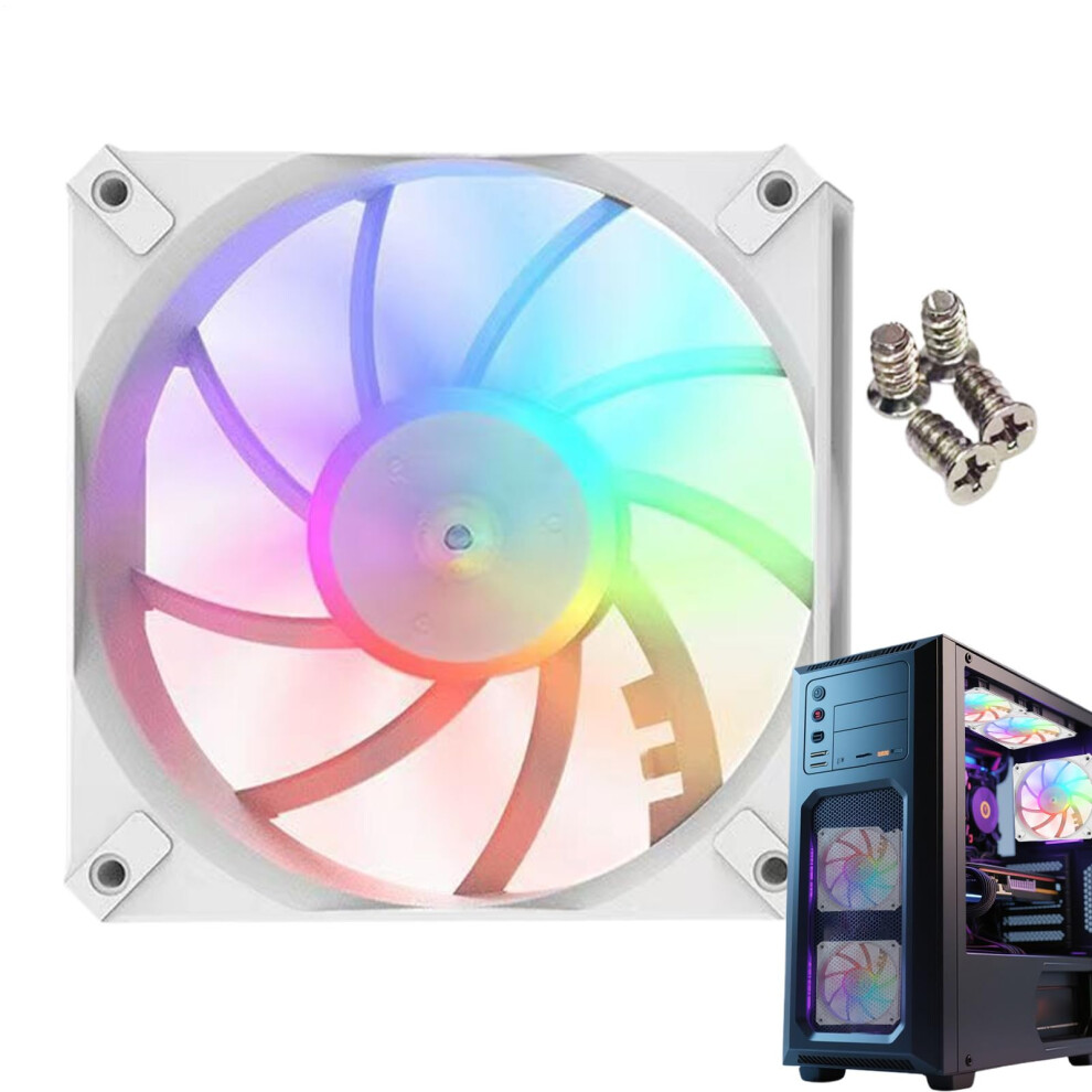Rgb Computer Fan Kit For Pc Cooling, Case Fans, Silent Rgb Case Cooler, Compact Chassis Cooler White 9067246153977