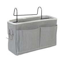 Hanging Storage Basket Dormitory Bedside Pocket With Hook Remote Control Storage Bag