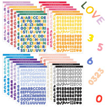 Bunte Alphabet-Aufkleber, verschiedene Designs, 24 Bögen für Bastelarbeiten, ideal für Scrapbooking, Karten und Geschenkverpackungen.