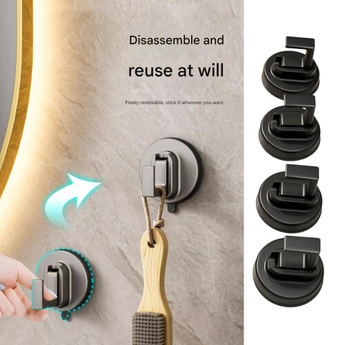 Practical Suction Cup Hook For Wall Drillless Required-Black 1 1